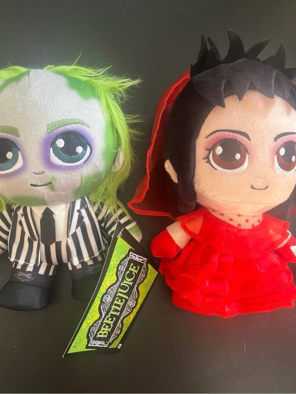 New with tags Beetlejuice & Lydia Deetz 8" Plush set from Jazwares